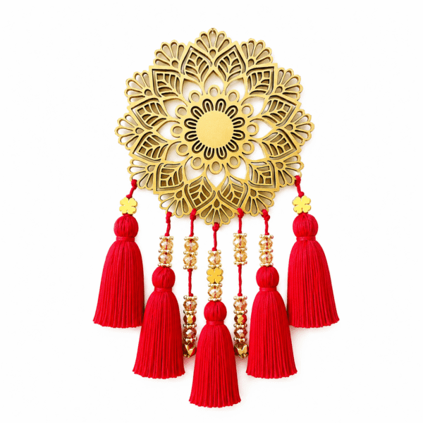 atrapa sueno mini mandala gold red 1