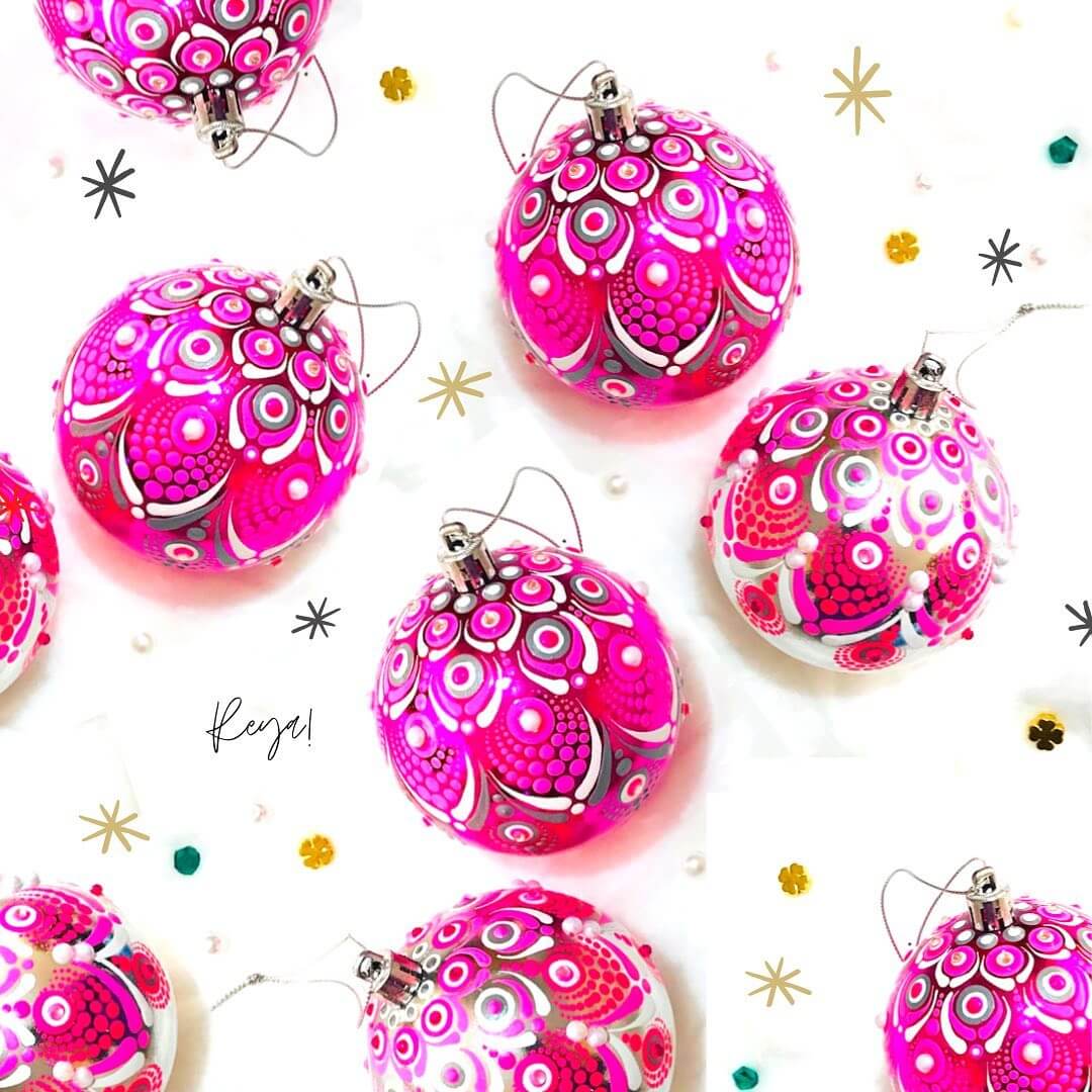 esferas navidenos pink silver