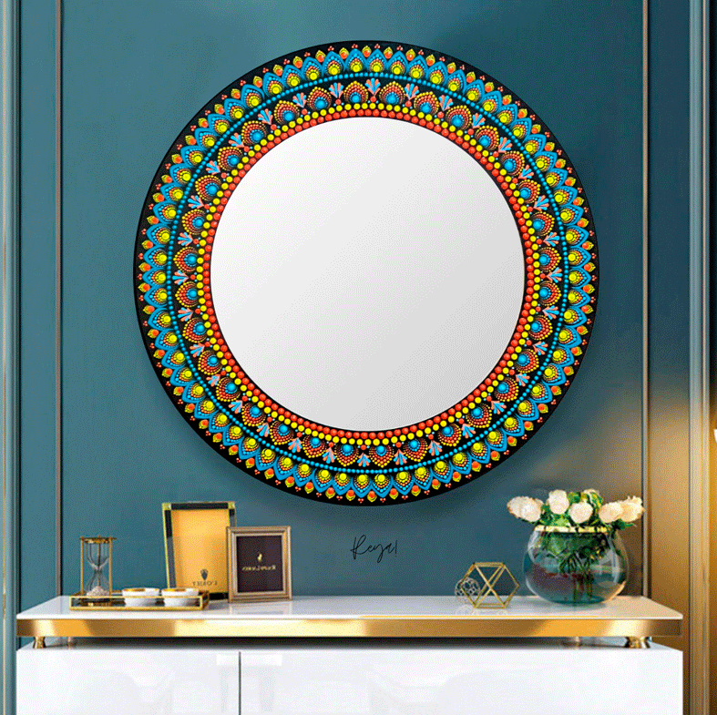 espejo decorativo de pared mandala naturaleza
