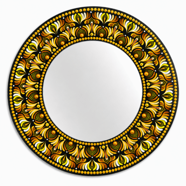 espejo decorativo de pared mandala dorada