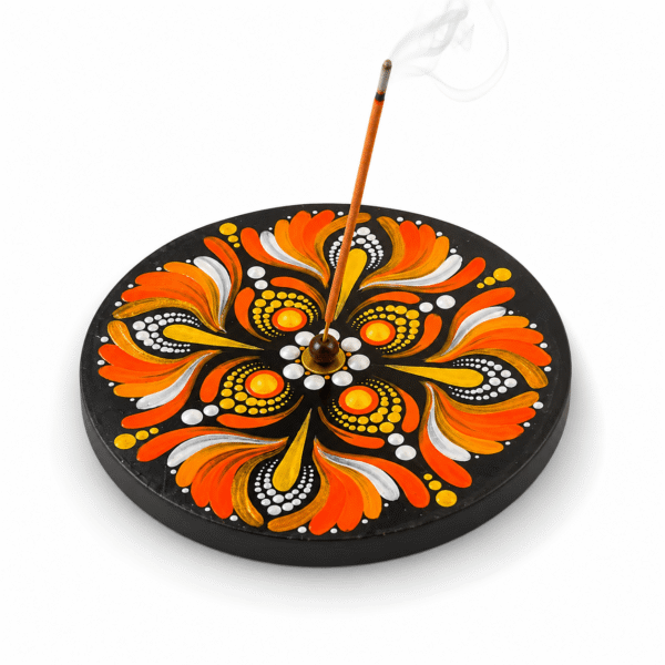 porta incienso mandala naranja 1