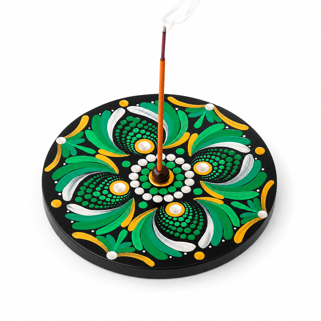 porta-incienso-mandala-verde Porta incienso Mandala Verde - Imagen 1