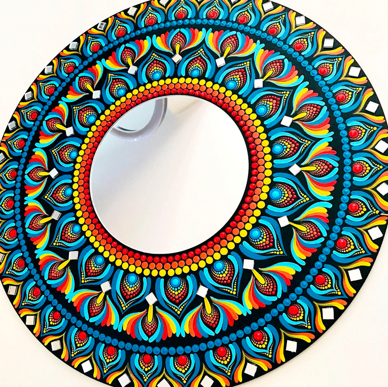 espejo decorativo de pared mandala colors 2