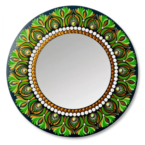 espejo decorativo de pared mandala verde 1 1