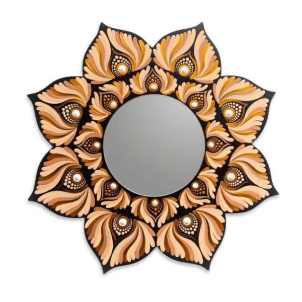 espejo decorativo de pared mandala marron 1