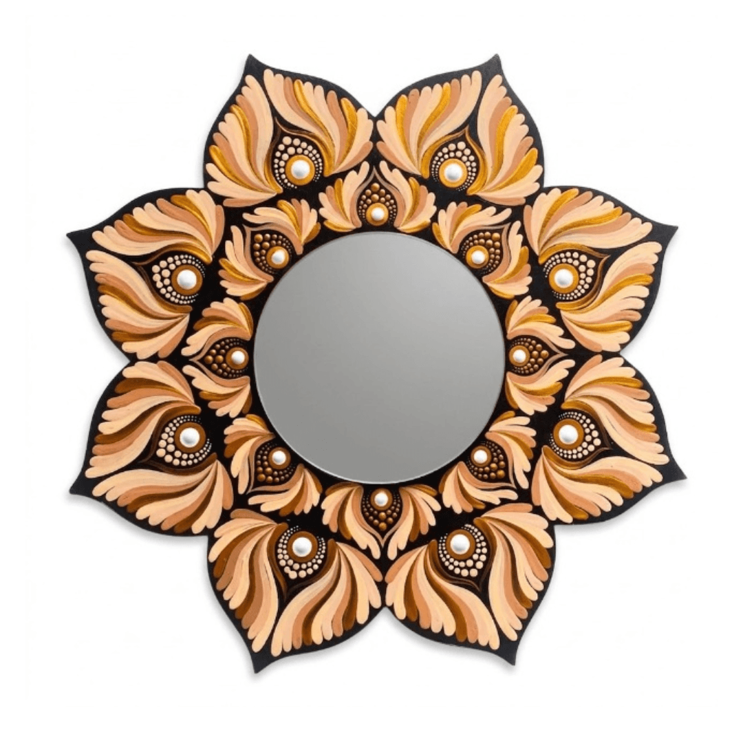 espejo-decorativo-de-pared-mandala-marron-1 Espejo decorativo de pared Mándala Marrón - Imagen 1