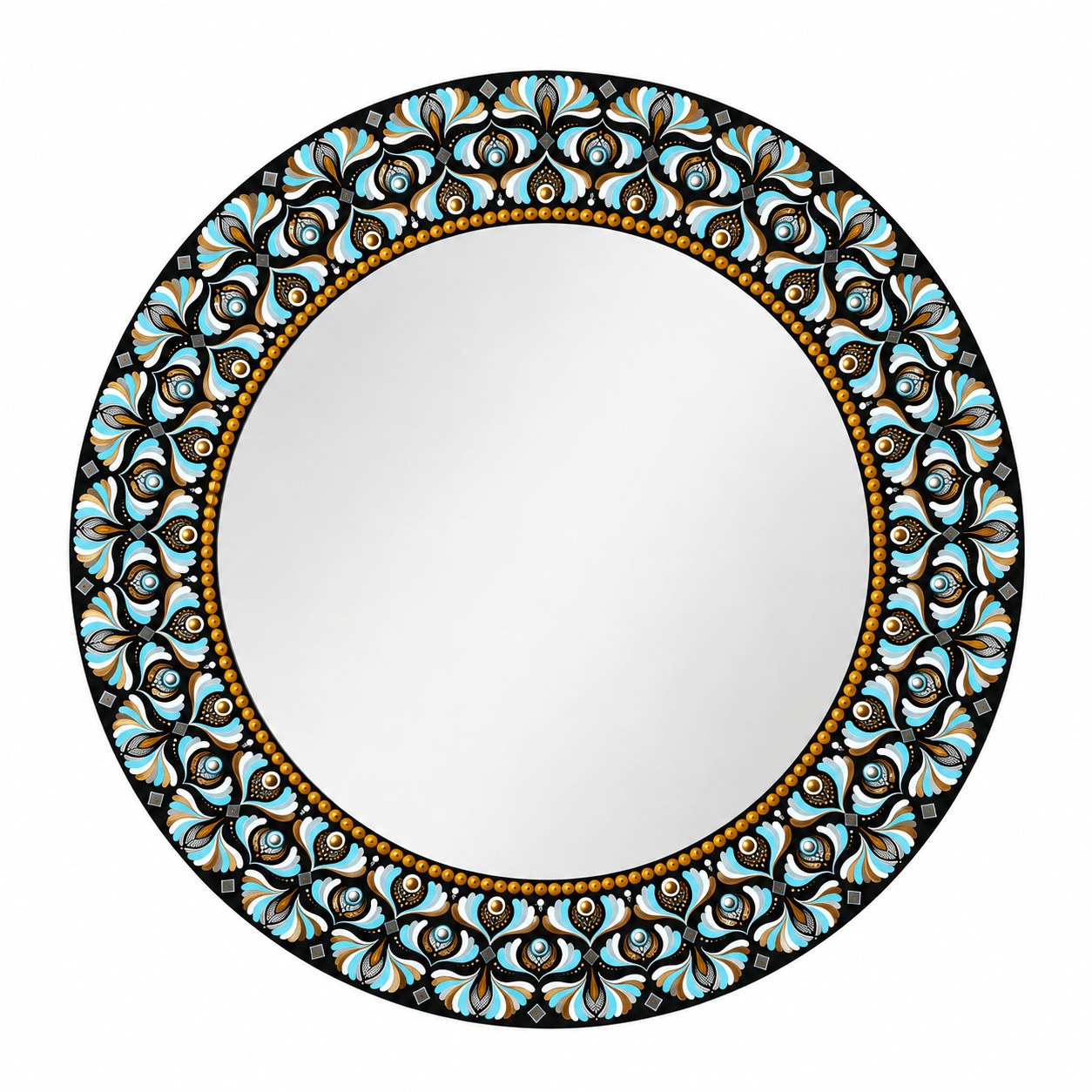 espejo-decorativo-de-pared-mandala-celeste-y-dorado-2 Espejo decorativo de pared Mándala Celeste y Dorado - Imagen 1