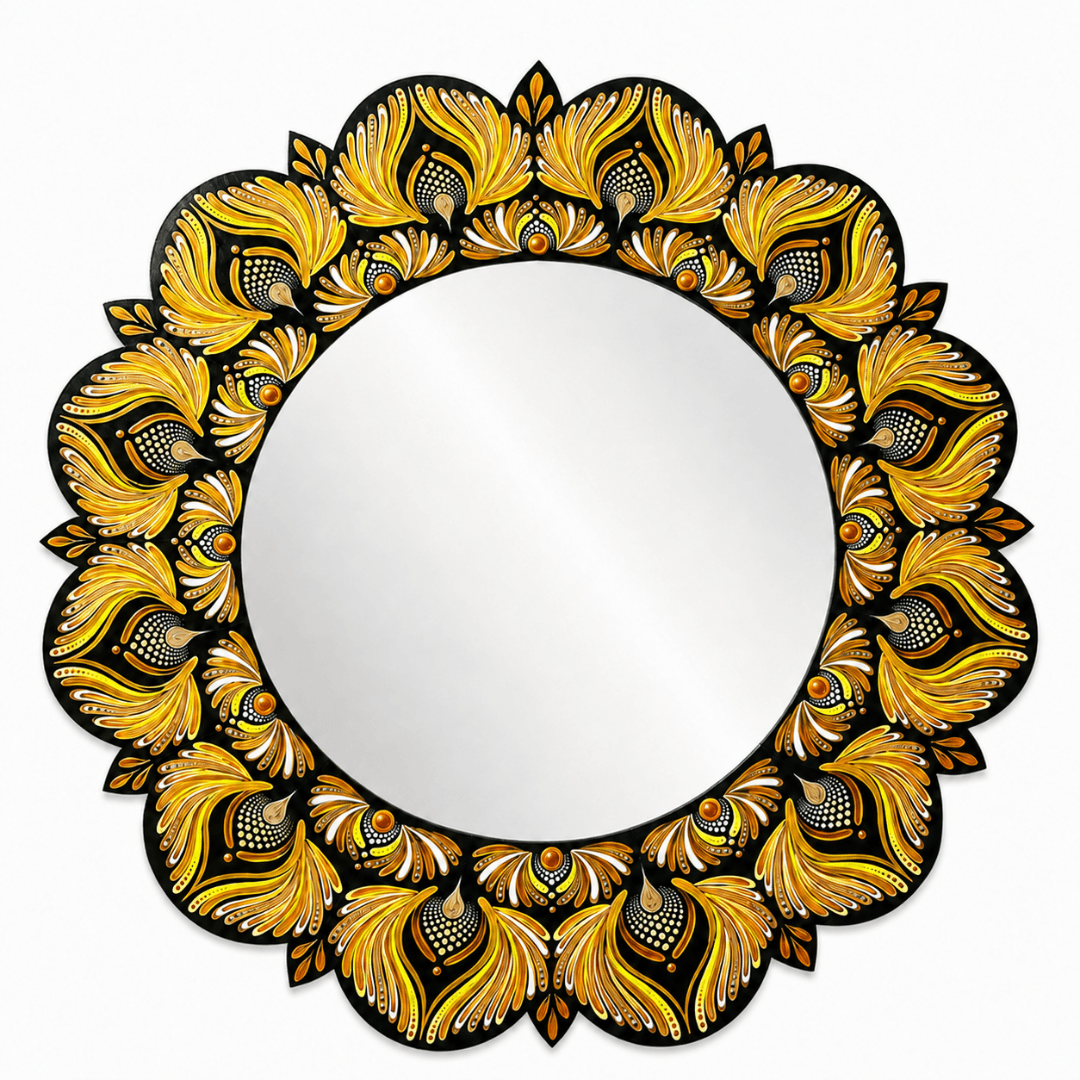 espejo-decorativo-de-pared-mandala-flor-de-la-vida-dorado-3 Espejo decorativo de pared Mándala Flor de la Vida Dorado - Imagen 1