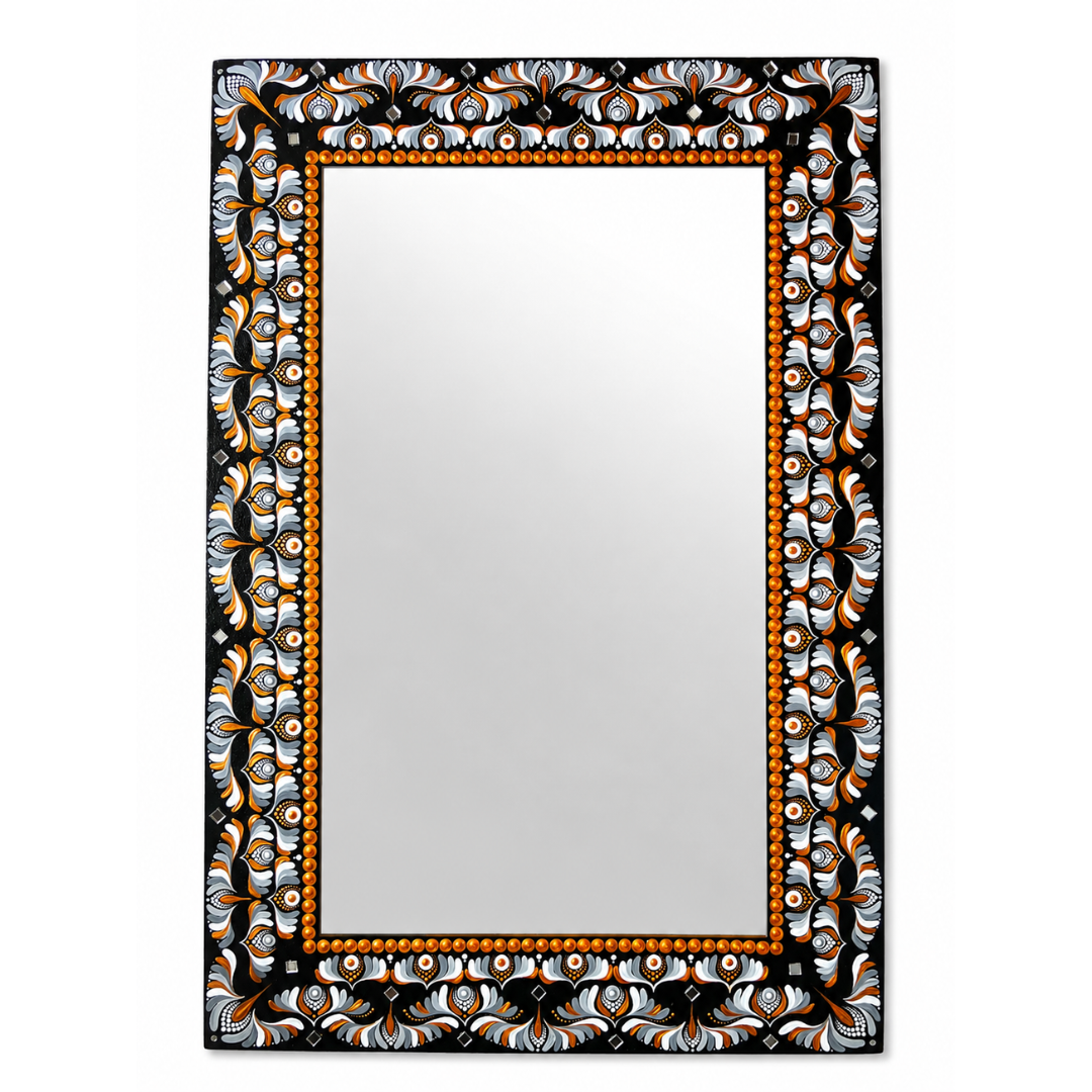 espejo-decorativo-de-pared-rectangular-mandala-gris-y-dorado Espejo decorativo de pared rectangular mándala Gris y Dorado - Imagen 1
